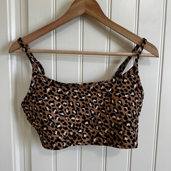 Aerie Scoop Bralette Leopard Print Crop Top Cute Casual Trendy‎ Medium - Picture 2 of 6